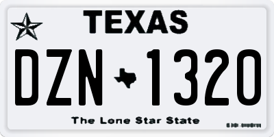 TX license plate DZN1320