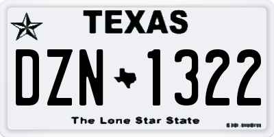 TX license plate DZN1322