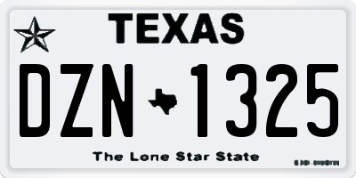 TX license plate DZN1325
