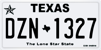 TX license plate DZN1327