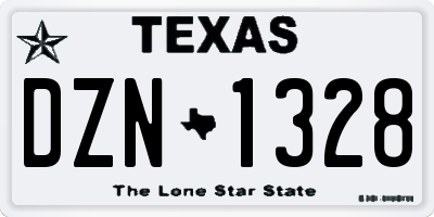 TX license plate DZN1328