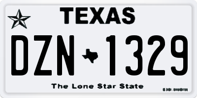 TX license plate DZN1329