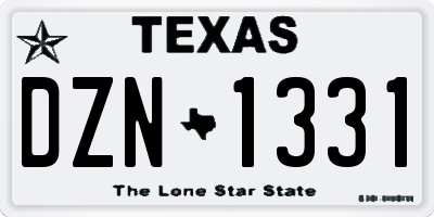 TX license plate DZN1331