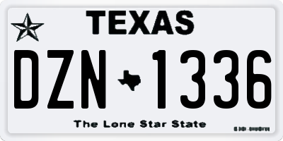 TX license plate DZN1336