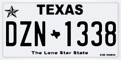 TX license plate DZN1338