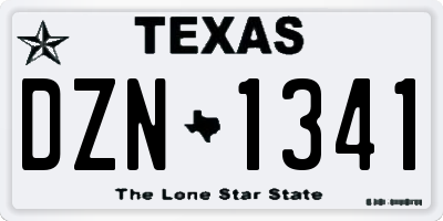 TX license plate DZN1341