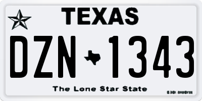 TX license plate DZN1343