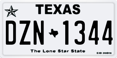 TX license plate DZN1344