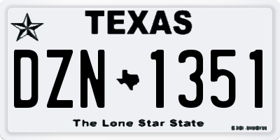TX license plate DZN1351