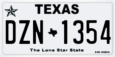 TX license plate DZN1354