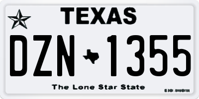 TX license plate DZN1355
