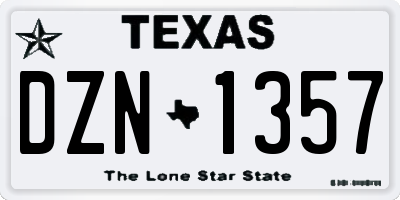 TX license plate DZN1357