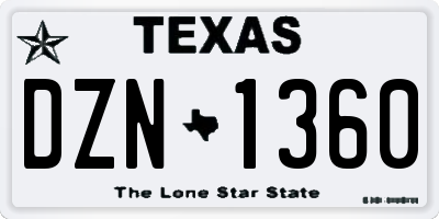 TX license plate DZN1360