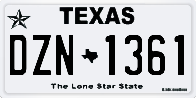 TX license plate DZN1361