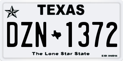 TX license plate DZN1372