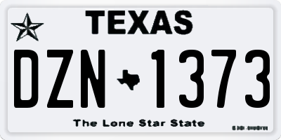 TX license plate DZN1373