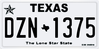 TX license plate DZN1375