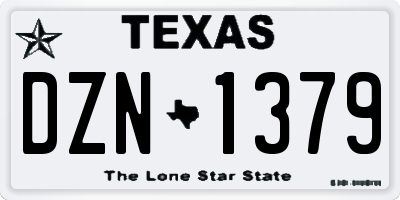 TX license plate DZN1379