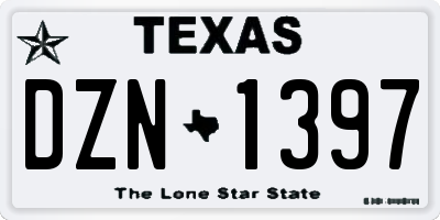 TX license plate DZN1397
