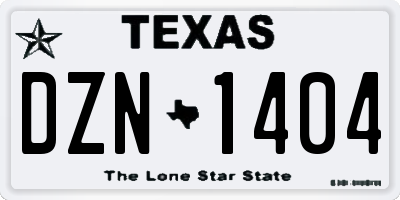 TX license plate DZN1404