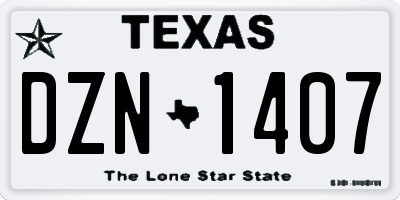 TX license plate DZN1407
