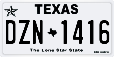 TX license plate DZN1416