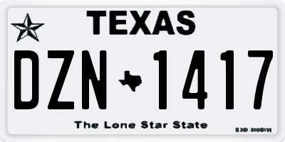 TX license plate DZN1417