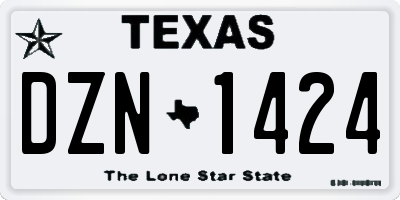 TX license plate DZN1424