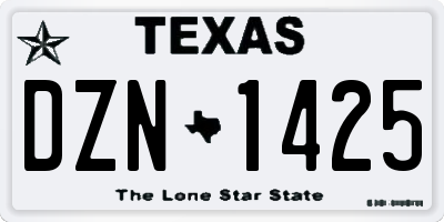 TX license plate DZN1425