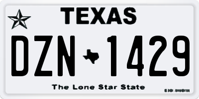TX license plate DZN1429