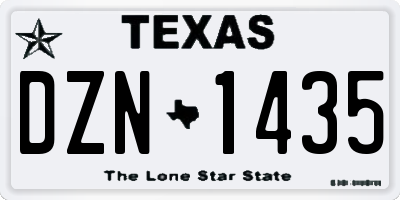 TX license plate DZN1435