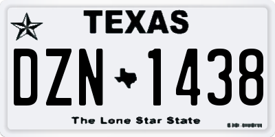 TX license plate DZN1438