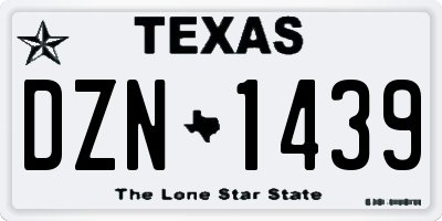 TX license plate DZN1439
