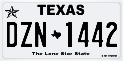 TX license plate DZN1442
