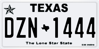 TX license plate DZN1444