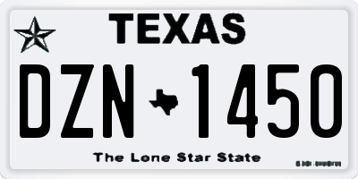 TX license plate DZN1450