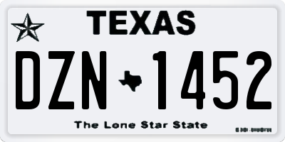TX license plate DZN1452