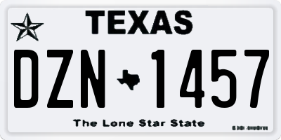 TX license plate DZN1457
