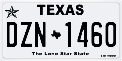 TX license plate DZN1460