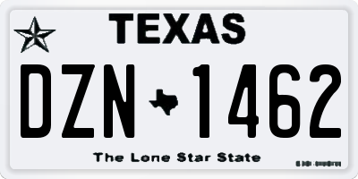 TX license plate DZN1462