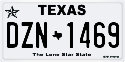 TX license plate DZN1469