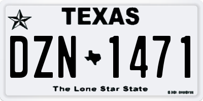 TX license plate DZN1471
