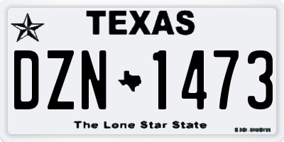 TX license plate DZN1473