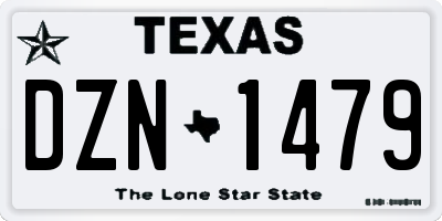 TX license plate DZN1479