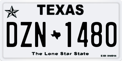 TX license plate DZN1480