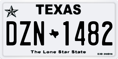 TX license plate DZN1482