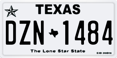 TX license plate DZN1484