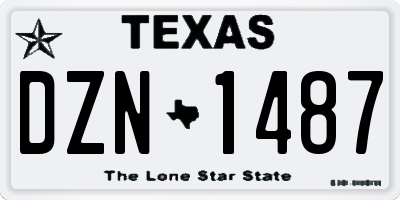 TX license plate DZN1487