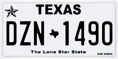 TX license plate DZN1490