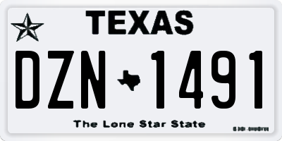 TX license plate DZN1491